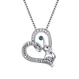 Silver Cute Elephant Love Heart Pendant Necklace