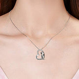 Penguin Necklace Gifts for Women Sterling Silver Mother Daughter Necklace for Mom Daughter