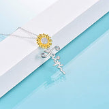 Sunflower Necklace 925 Sterling Silver Faith Necklace for Women Sunflower Faith Jewerly, Birthday Gifts for Her