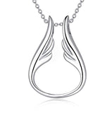 Silver Angle Wing Pendant Necklace