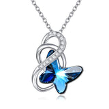 Silver Infinity Butterfly Necklace 