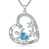 Silver Heart Sea Turtle Necklace
