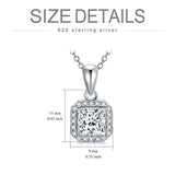 925 Sterling Silver 5A Cubic Zirconia Necklace Solitaire Pendant Necklace for Women