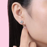 925 Sterling Silver  Four Prong Moissanite  Stud Earrings for Women