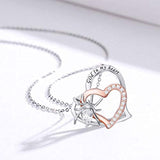 Double Heart Necklace for Women 925 Sterling Silver Twinkle Spider Pendant Cute Animal Jewelry Gifts for Women Daughter