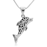 Jumping Dolphin Porpoise Pendant Necklace