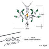 Sterling Silver Cubic Zirconia Family Tree of Life Pendant Necklace CZ Fine Jewelry Gifts for Women