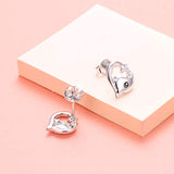 Sterling Silver Dolphin heart stud Earrings Animal Stud Earrings for Women Girlfriend Daughter Gift