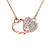 14k Rose Gold Diamond Heart Pendant Necklace