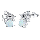 Opal Earrings Mouse Earrings