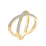 14K Gold Plated Cross Cubic Zirconia Rings