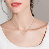 Blue Heart Jewelry S925 Sterling Silver Elegant Letter Envelope Bat Necklace Gifts for Women Girls