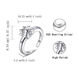 Sterling Silver Paw Urn Memorial Ring Open Loop with Holder for Cremated Ashes