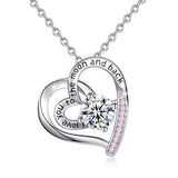 Silver CZ Heart Pendant Necklaces