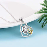 Mother Daughter Sea Turtle Jewelry- S925 Sterling Silver Heart Animal Family Necklace for Women Girls