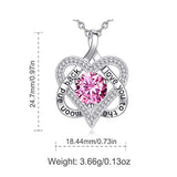 925 Sterling Silver CZ Heart Celtic Knot Messages Necklace Pendants