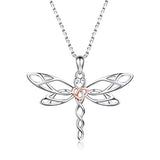 Silver Dragonfly  Necklace 
