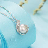 Genuine Freshwater Cultured Pearl Pendant Necklace 8.5-9mm Pearl Jewelry for Women