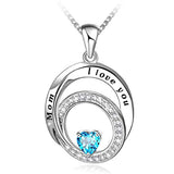 Silver Zirconia Infinity Love Heart Pendant Necklace
