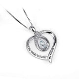 Sister Necklaces 925 Sterling Silver Always My Sister Forever My Friend Necklace for Women Sister Love Heart Pendant Gift Jewelry