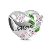 Silver Heart with Flower Charms