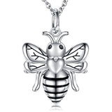 Silver Honeybee Urn Pendant Necklace 