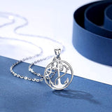 925 Sterling Silver  Retro Anchor  Pendants Necklace, Gift for Women Mom