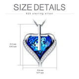 Cross Necklace for Women s925 Sterling Silver Heart Pendant Necklace with Blur Heart Crystal,Gifts for Women Teen Girls Birthday