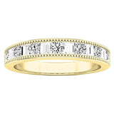 0.30 Carat (ctw) 14K Gold Rectangle & Round Diamond For Women Wedding Stackable Band 1/3 CT