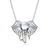  Silver Lucky Elephant Pendant Necklaces