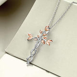 Cross Necklace for Women Sterling Silver Tree of Life Pendant Necklace for Girls