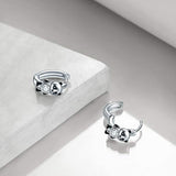 Sterling Silver Cute Panda Hoop Earrings Animal jewelry for Women