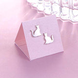925 Sterling Silver Animal Ear Studs Small Cute Cat Stud Earrings for Women Teen Girls Gift