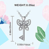 Celtic Knot Necklace 925 Sterling Silver Pendant Necklaces Fine Key Jewelry Gift for Women Girls with Gift Box