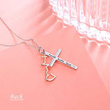 S925 Sterling Silver Faith Hope Love Cross  Pendant Necklace Christian Jewelry Gifts for Women Teen Girls