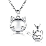 Silver cat urn necklace Jewelry 