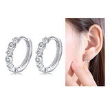 925 Sterling Silver Cubic Zirconia Huggie Hoop Earrings For Women