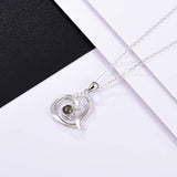I Love You Necklace for her Women Girlfriend 925 Sterling Silver Jewelry Projection 100 Languages Necklace