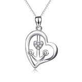 Silver Anchor Heart Necklace 