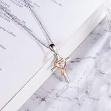 Silver Necklace for Women Heart Necklace 925 Sterling Silver Infinity Love cross Necklace Dainty Chain for Girls