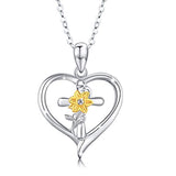 Silver Sunflower Necklace  
