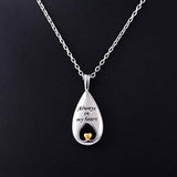 925 Sterling silver Teardrop Keepsake Ashes Necklace Urn Pendant Necklace for Ashes Always in My Heart