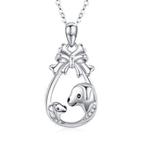Silver Dog Animal Jewelry Forever Love Heart Pendant Necklace 