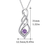 Infinity Necklace for Women S925 Sterling Silver with February Birthstone I Love You Forever Pendant Necklace Gifts for Women 18+2 Inch Chain with Gift Box