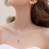 Giraffe Necklace For Women Sterling Silver Cute Animal Heart Pendant Mother Daughter Necklace