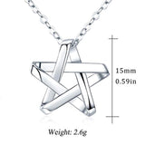 Star Pendant Necklace Pentagram Necklaces S925 Sterling Silver Pentacle 18 Inch Chain Gift for Women Girls Child with Gift Box