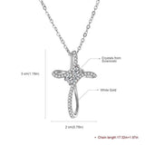 Pendant Necklace 14K White Gold Plated Cubic Zirconia Necklace Jewelry Gift for Women 18