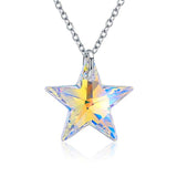 Silver Crystal Star Necklace 