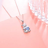 925 Sterling Silver Heart Animal Pendant Necklace Jewelry for Women