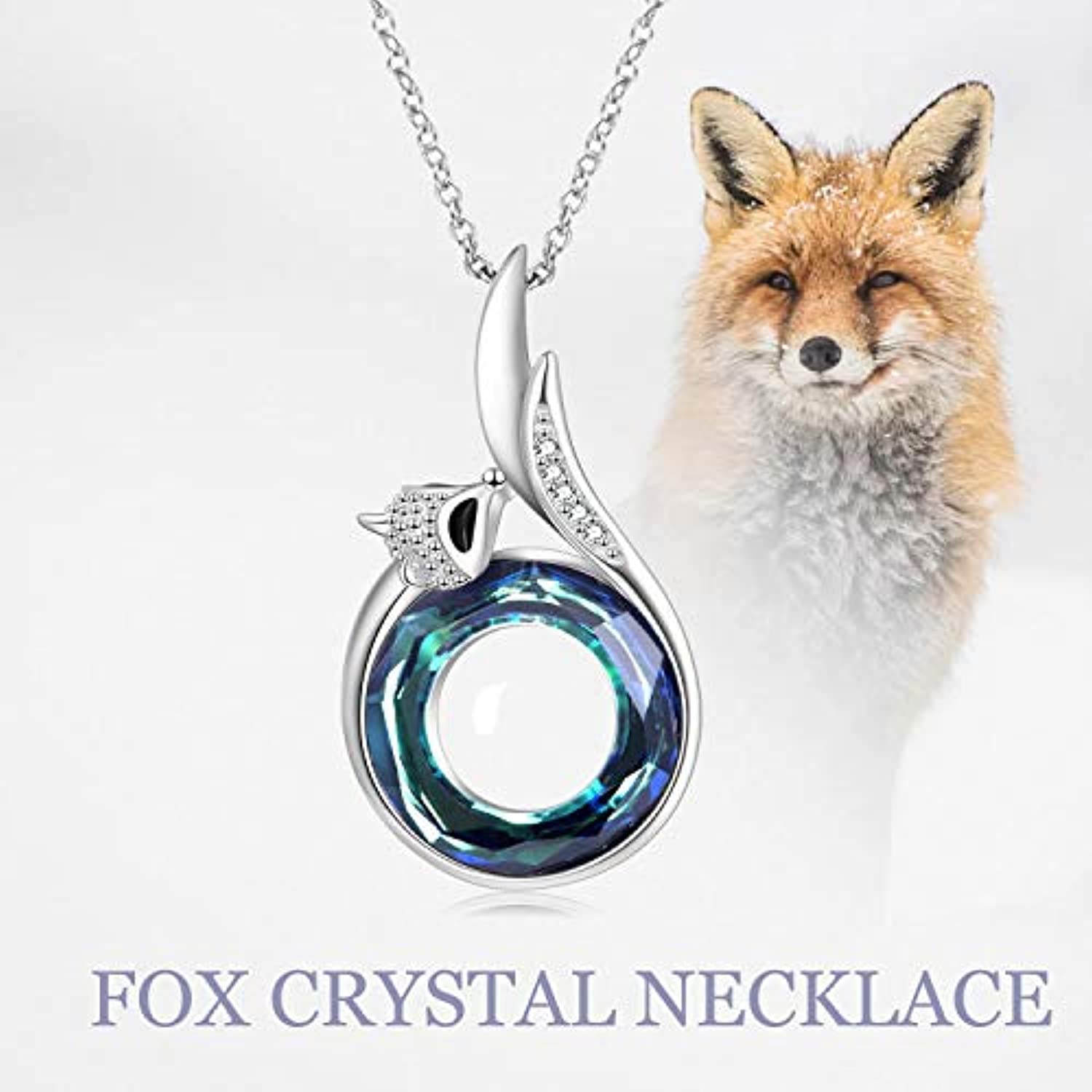 Unique Heart Red Crystal Fox Pendant Necklace for Women Exquisite Cartoon  Animal Jewelry Accessories Wedding Birthday Love Gifts
